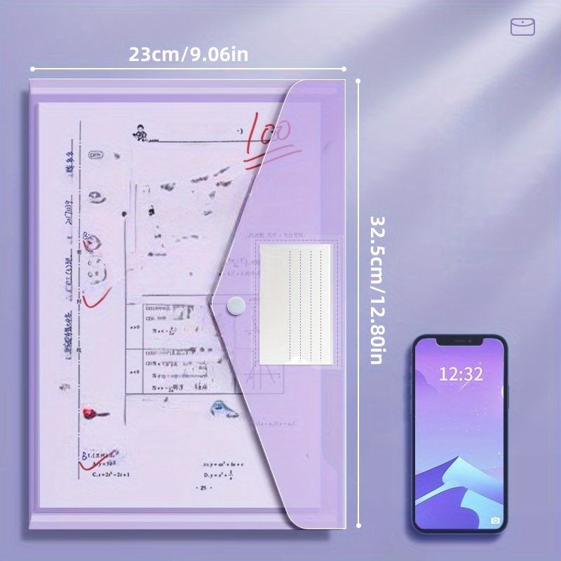 10pcs A4 Document Bags - Morandi Transparent Thickened Snap Button Data Storage - High Value Protection