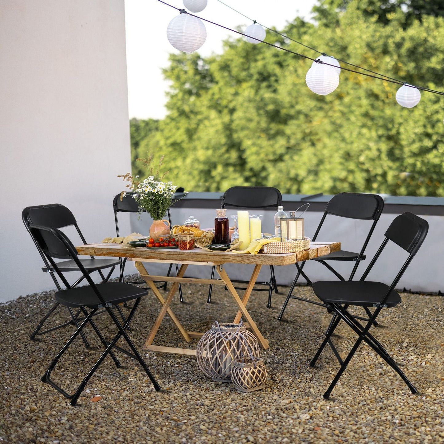 10PCS Heavy Duty Folding Chair 350lbs Capacity Metal Frame Portable Event Chair for Indoor Outdoor Use Stackable and No Assembly Required