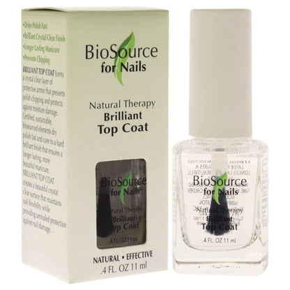 Natural Therapy Brilliant Top Coat by BioSource for Women - 0.4 oz Nail Treatment