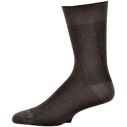 Men's Socks Dark Herringbone Design Crew 3 Pair Packs