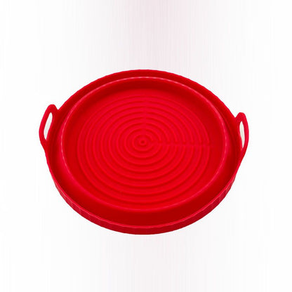 2 Pcs Food Grade Silicone Easy Cleaning Air Fryer Liners Reusable Air Fryer Silicone Pot Food Safe Air Fryer Oven Accessories Replacement for Flammable Parchment Liner Air Fryer Basket