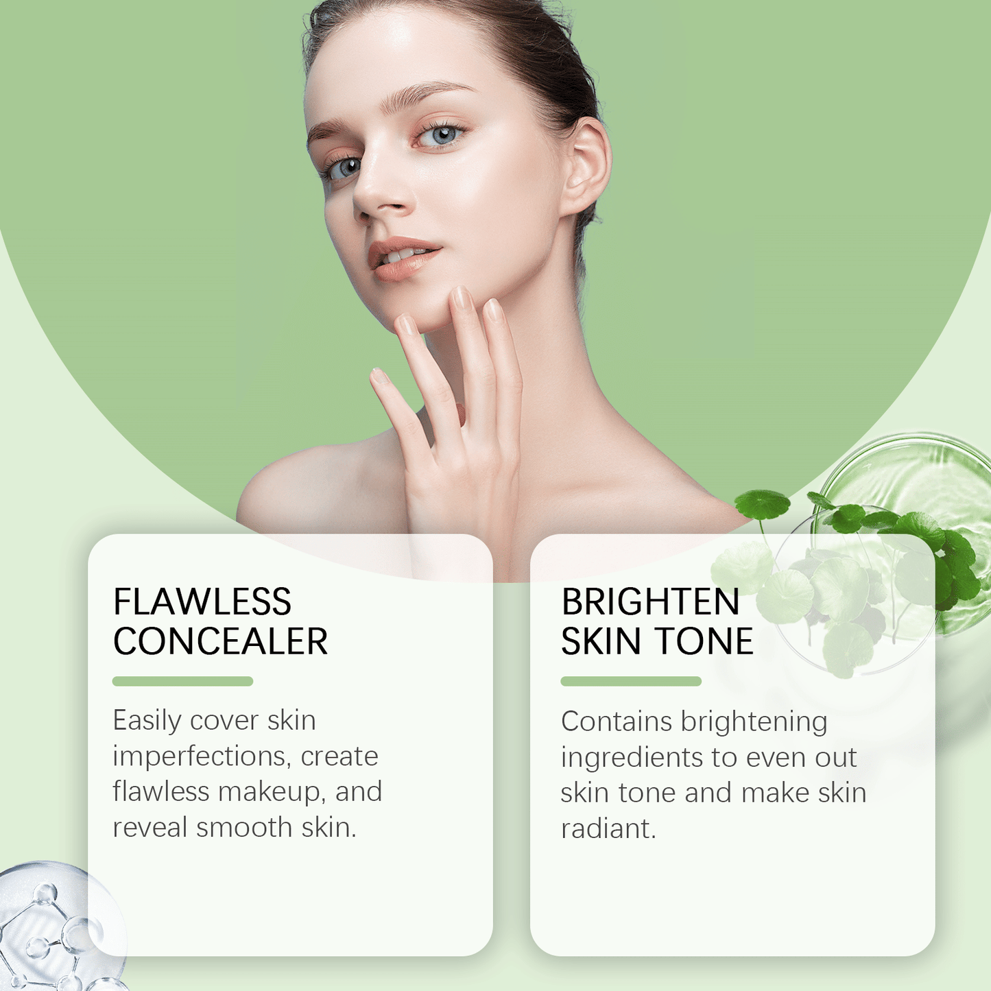 Eelhope Centella Cc Cream Gentle Moisturizing Concealer Foundation Bare Makeup Brightening Skin Light Moisturizing Tone