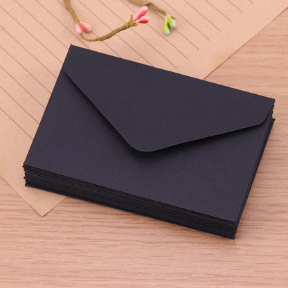 20pcs White & Black Kraft Mini Paper Window Envelopes - Perfect for Weddings & Invitations