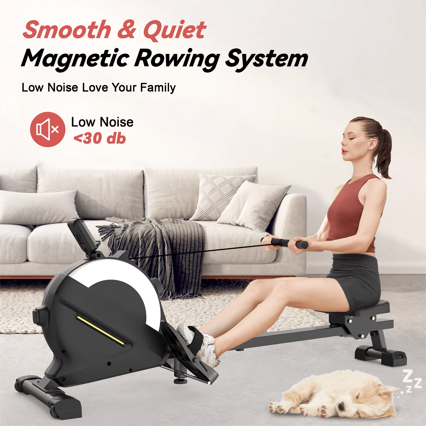 Rowing Machines for Home, Magnetic Rowing Machine with 77lbs High Resistance Rowing Machine,16 Levels of Quiet Resistance,Rower Machine for Home Row Machine,App Compatible,LCD Monitor
