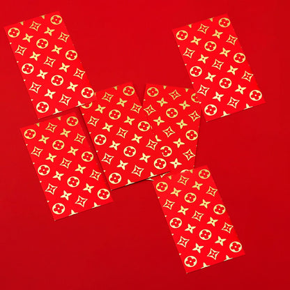 6pcs 2023 Red Envelopes - Hard Paper Bronzing Style for Chinese New Year Luck!