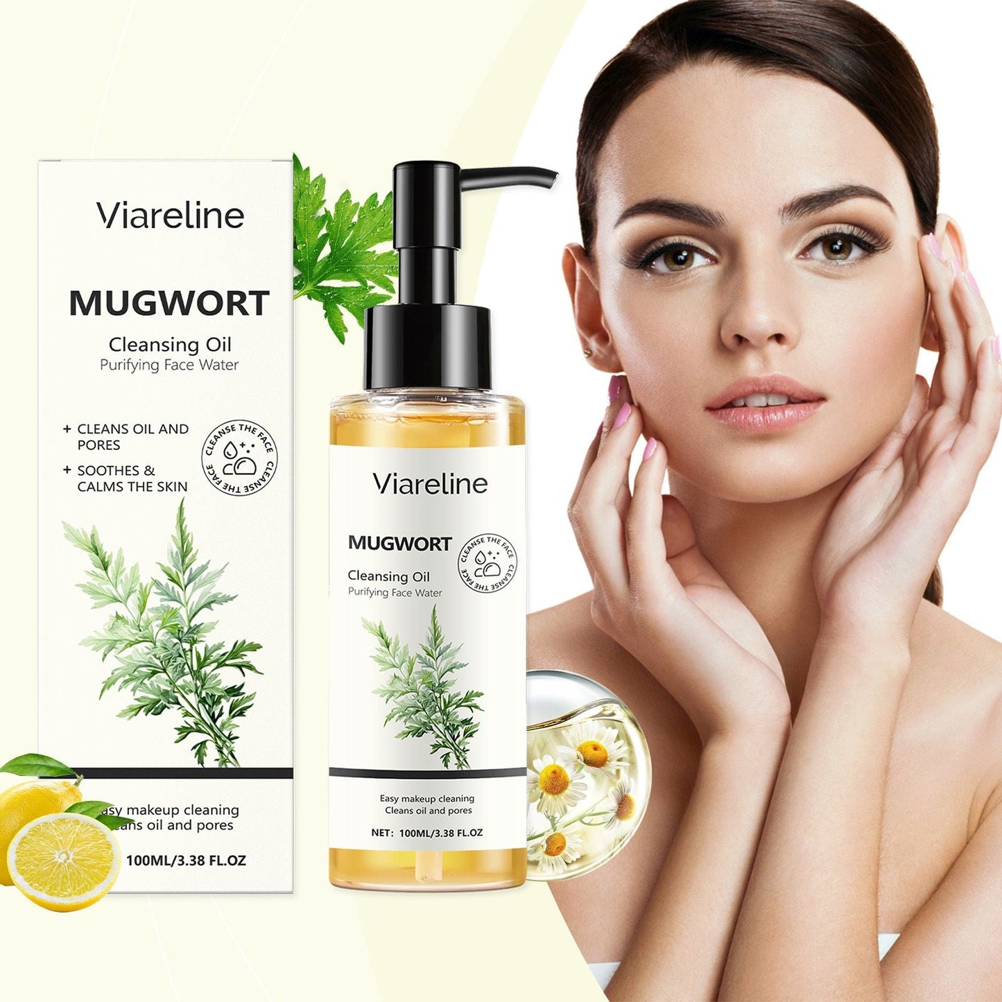 Viareline Mugwormwood Makeup r Oil Gentle, Skin-Friendly, Refreshing, Not Tight, Not Residual, Refreshing, Moisturizing, Moisturizing And Bright