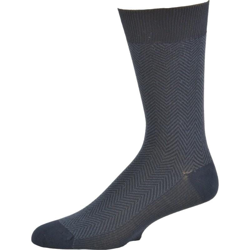 Men's Socks Dark Herringbone Design Crew 3 Pair Packs