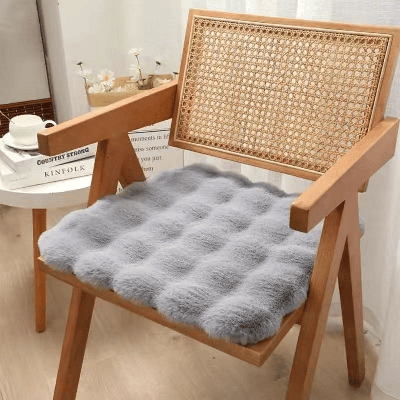 Imitation rabbit fur carpet square chair cover seat cushion, luxury rabbit fur small rug fluffy floor mat, suitable for living room sofa, bedroom living room children's room
