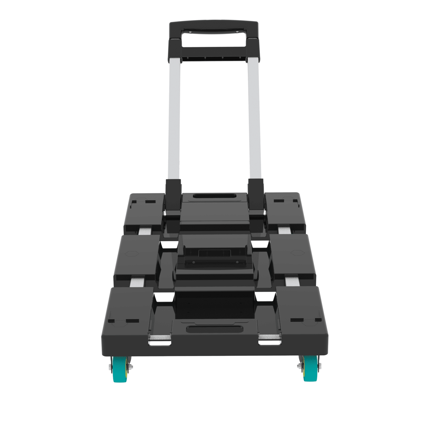 Folding Hand Truck 330lbs, Portable Heavy Duty Dolly Cart, 6 Wheels Collapsible Luggage Cart with 1 Elastic Ropes - Compact Trolley Cart for Easy Moving