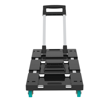 Folding Hand Truck 330lbs, Portable Heavy Duty Dolly Cart, 6 Wheels Collapsible Luggage Cart with 1 Elastic Ropes - Compact Trolley Cart for Easy Moving