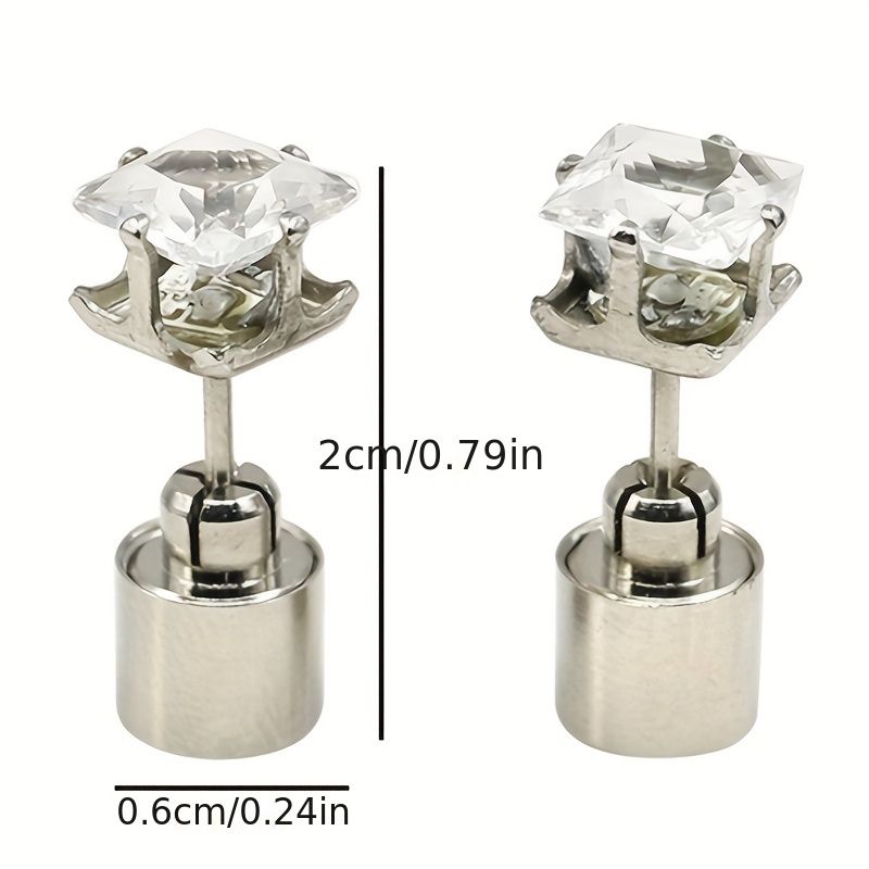 1 Pair, Cool Colorful Flashing Earrings With LED Lights, Colorful Color Change Earrings, New Fashion Unisex Nightlight Party Zircon Earrings, Glow In The Dark Party Supplies