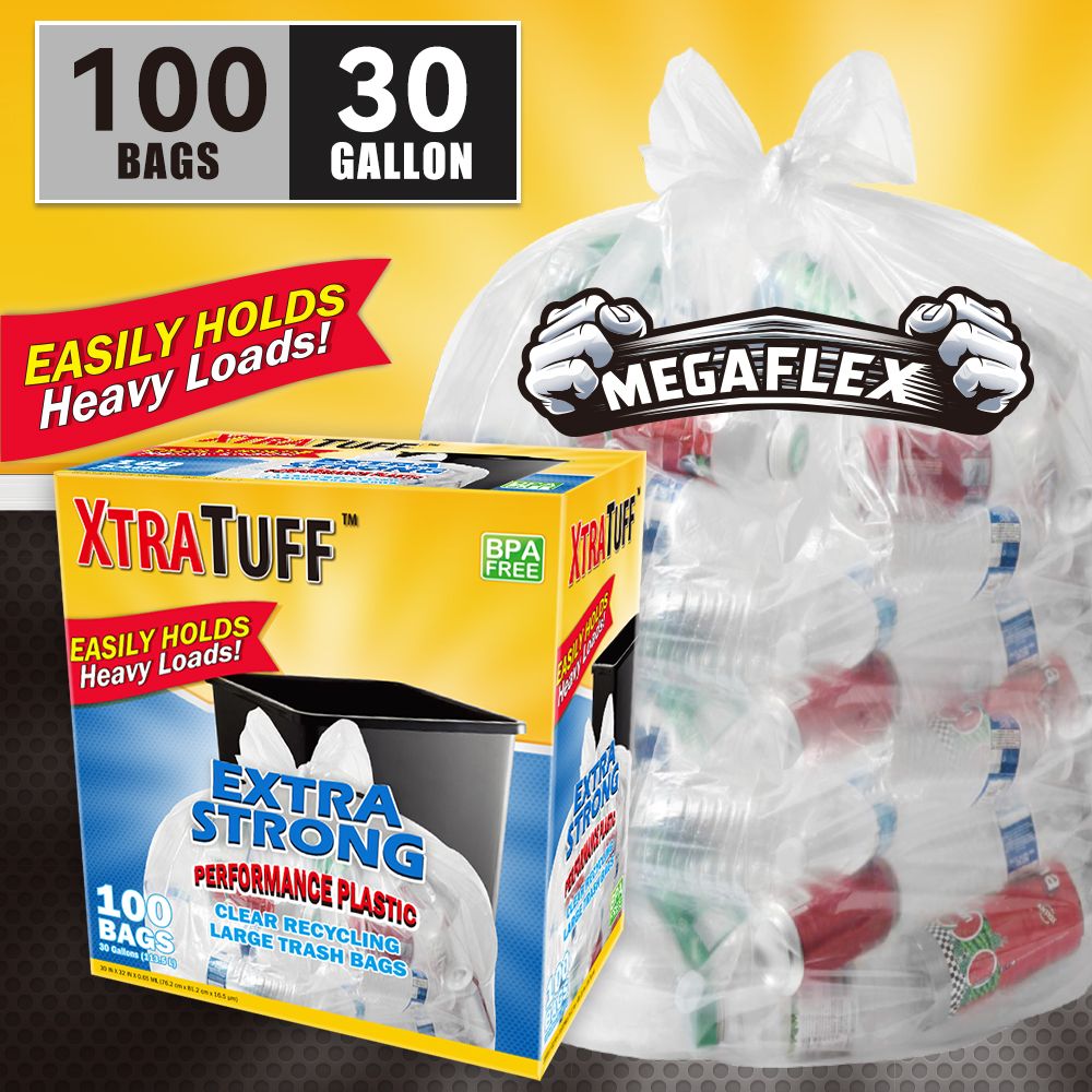 Boxs Of 100 Bags 30 Gallon White Disposable Large Trash Bags For Large Kitchen Trash Can, Hefty Ultra Strong 100 Count 113.5L Multipurpose Supplies For Industrial, Garden, Home,