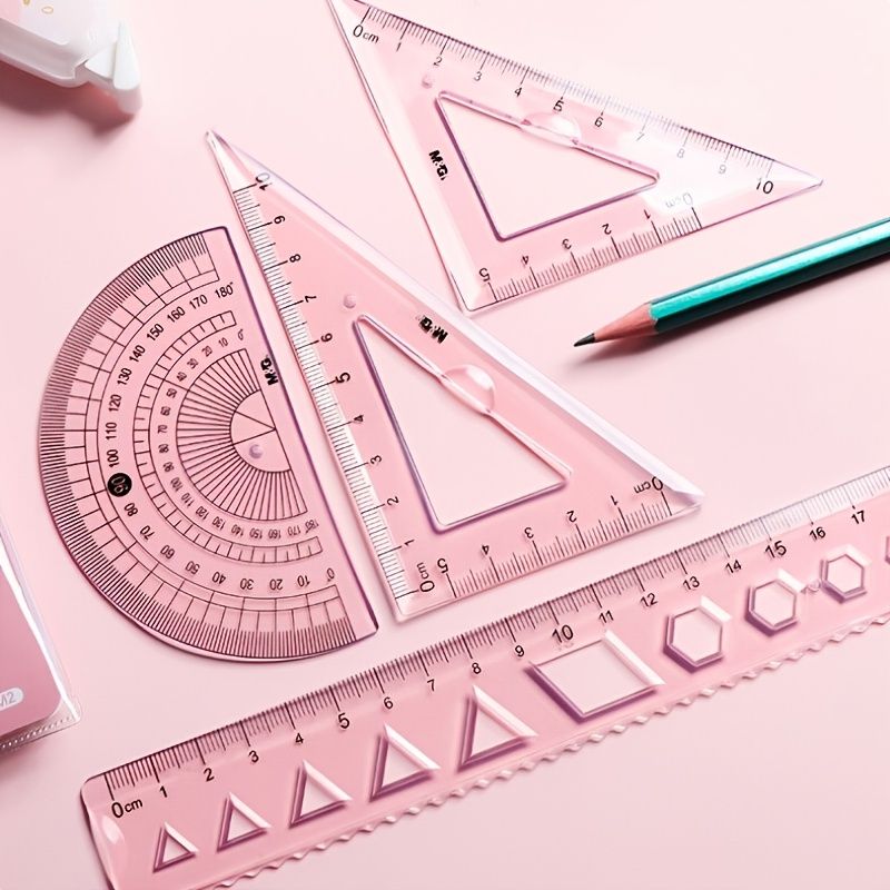 Simple And Multifunctional Drawing Learning Rulers Set Of 4pcs