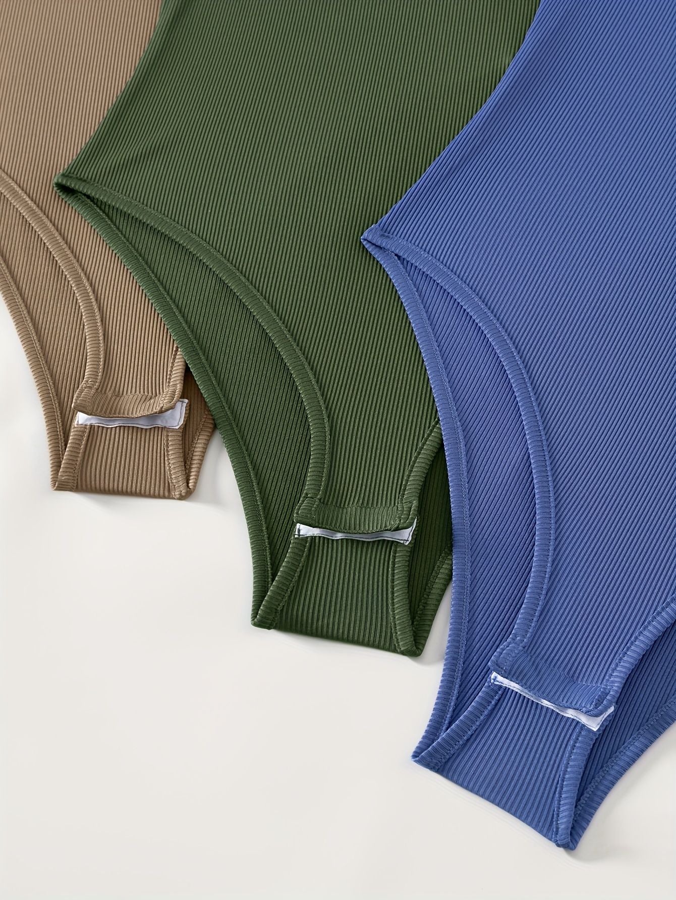 Letter Print Bodysuit 3 Pack, Casual Crew Neck Short Sleeve Bodysuit, Women's Clothing