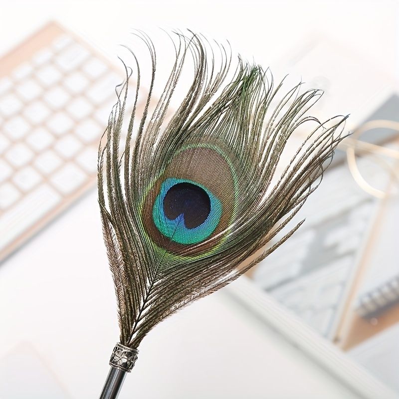 Peacock Feather Pen Dip Water Pen Feather Pen Adult Signature Pen Small Gift Box For Mom, Teacher And Classmates Holiday Gift