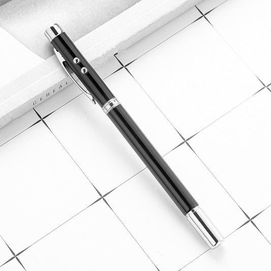 1pc Five In One Pointer Pen Retractable Pen Laser Infrared Laser Pointer PPT Electronic Pointer Pen 1.0mm Refill Black