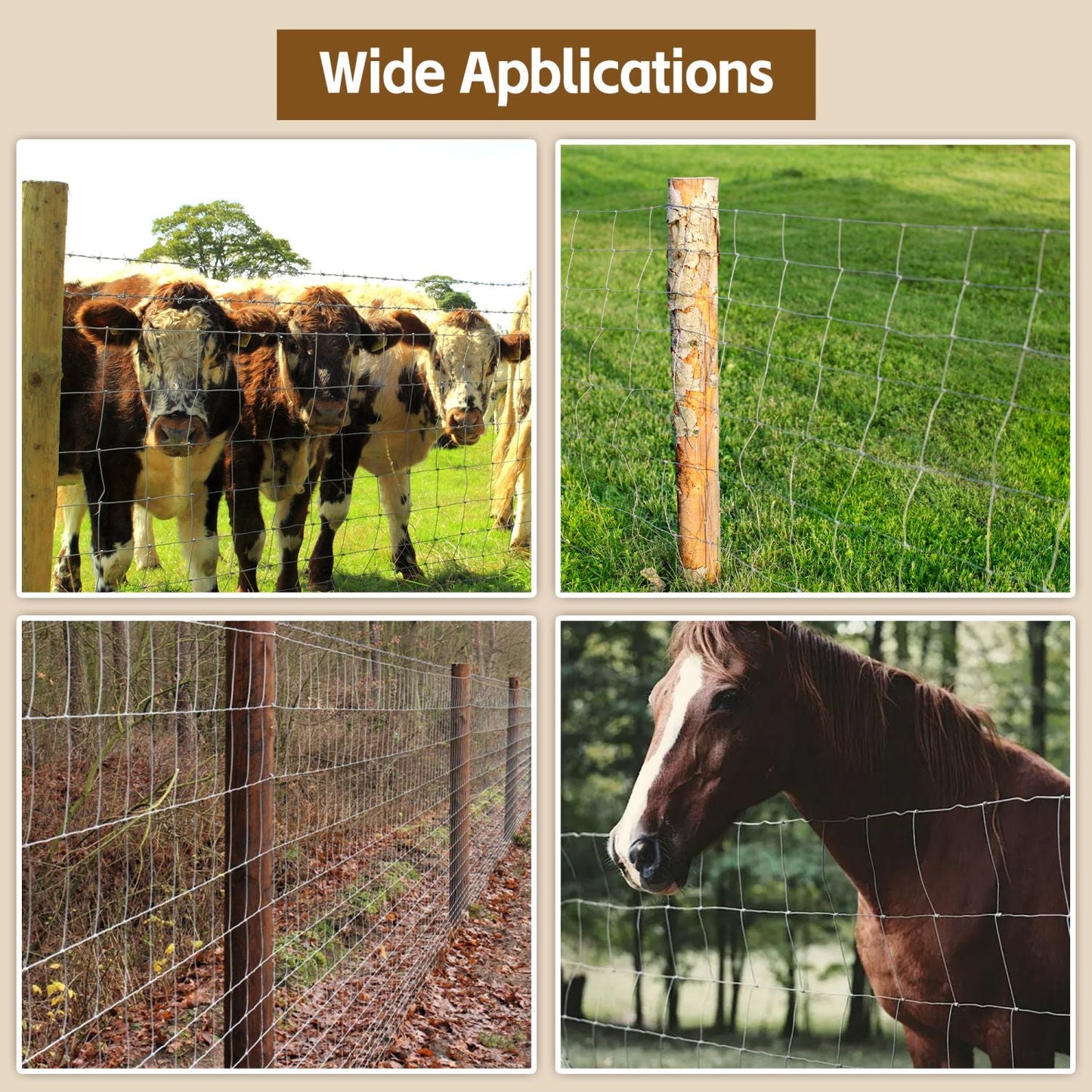 5x164 ft Advanced Weave Farm Enclosures Long-Lasting and Secure Galvanized Farm Fence