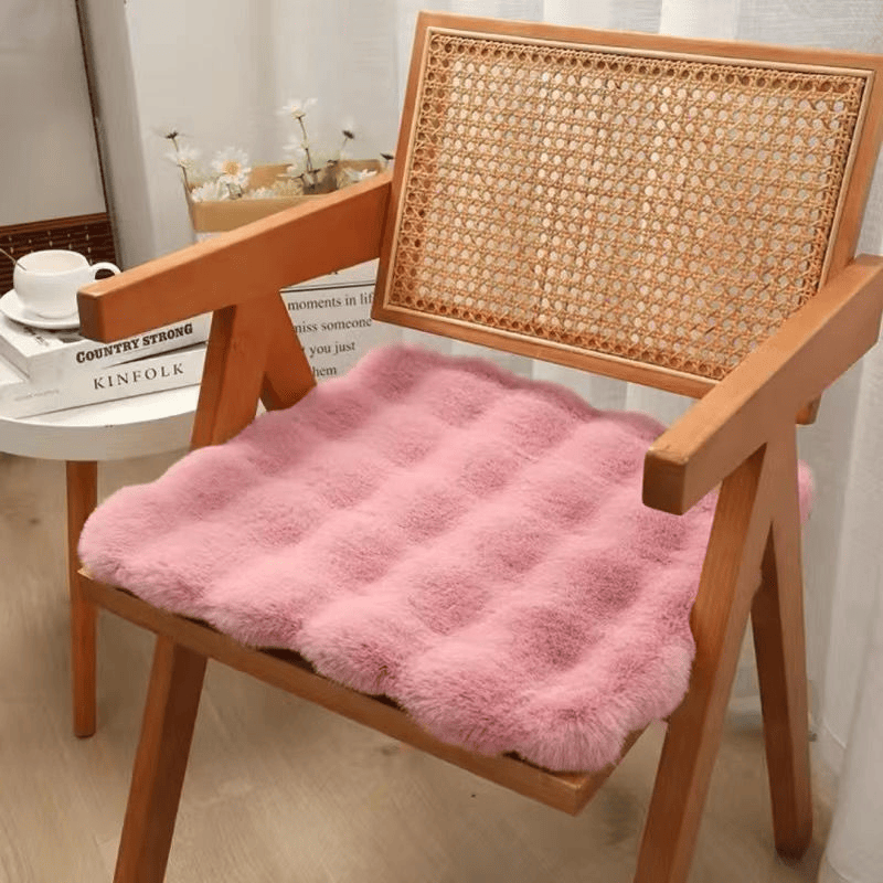 Imitation rabbit fur carpet square chair cover seat cushion, luxury rabbit fur small rug fluffy floor mat, suitable for living room sofa, bedroom living room children's room