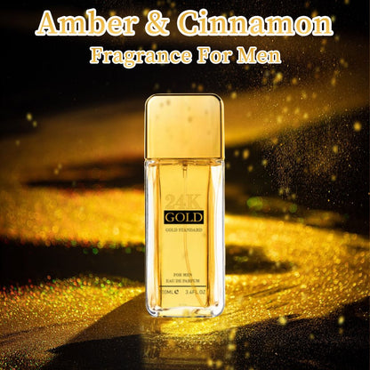 3.4f.0zMen's Eau De Toilette Spray, with Amber & Cinnamon Long-Lasting Perfume, Perfect forDating, Daily Life, Parties, Gift Giving, Notes OfBlood Orange, Grapefruit, Mint