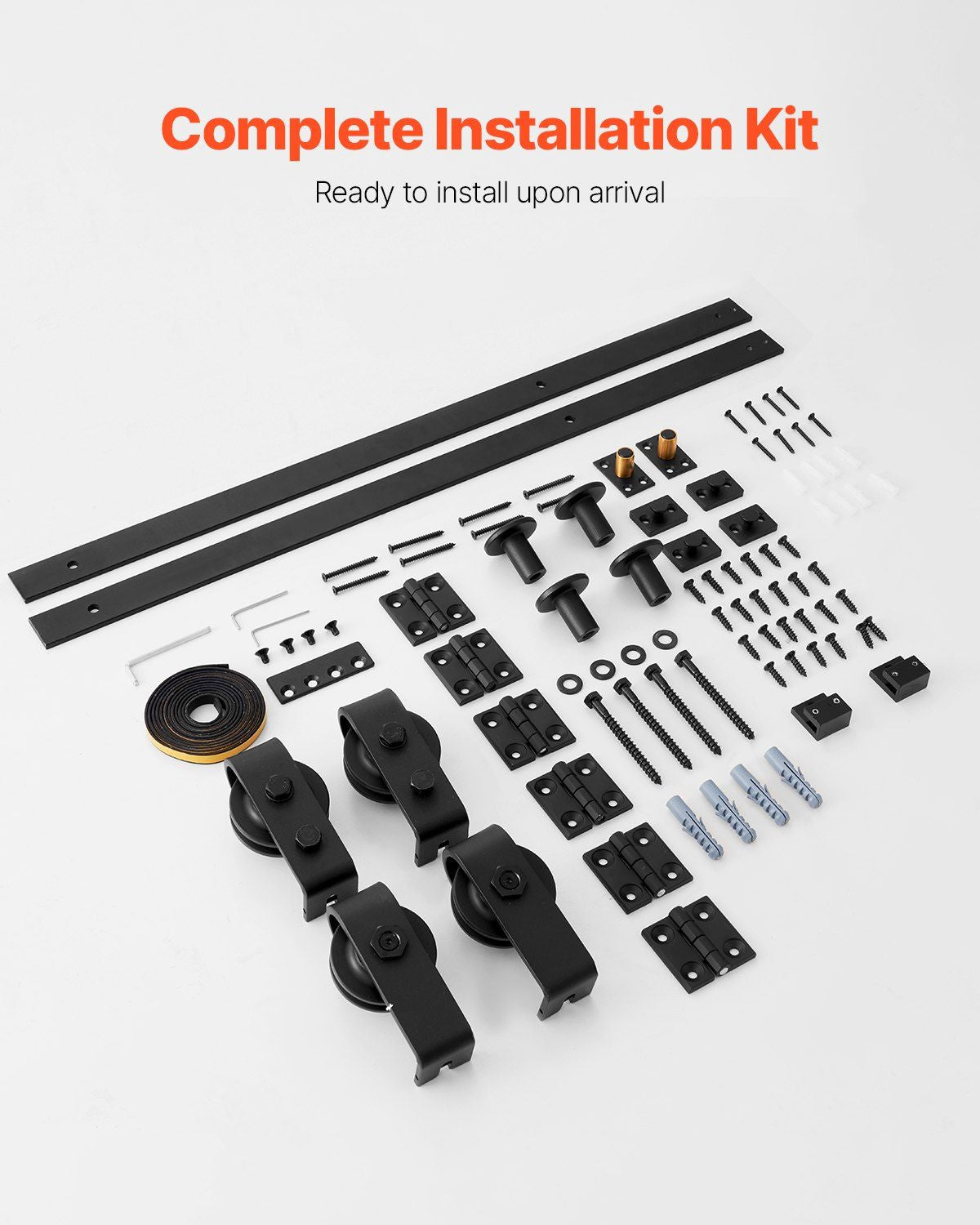 Bi-Folding Sliding Barn Door Hardware Track Kit 60" for Four 14" Doors