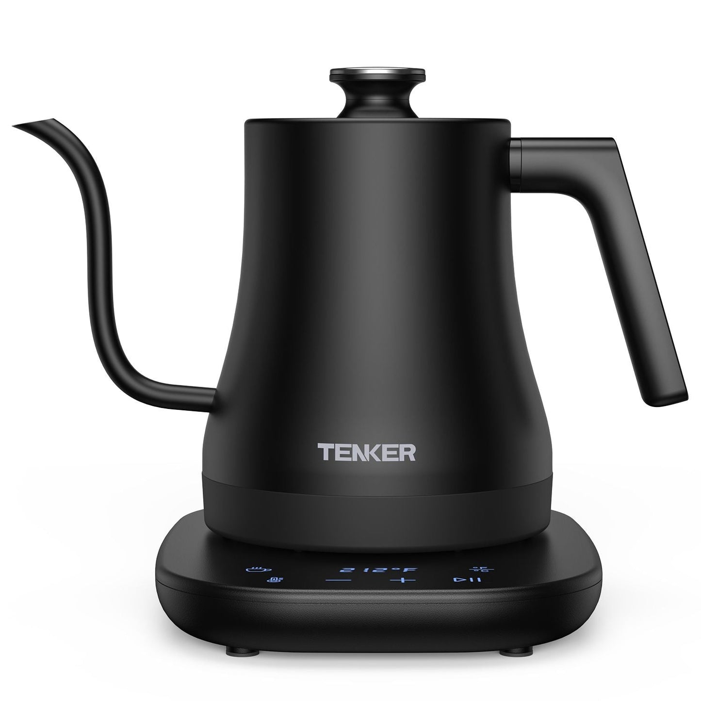 Electric Gooseneck Kettle Temperature Control Pour-Over Tea Kettle for Coffee Brewing;  Stainless Steel Inner;  1300W Rapid Heating;  Temp Holding Matte Black