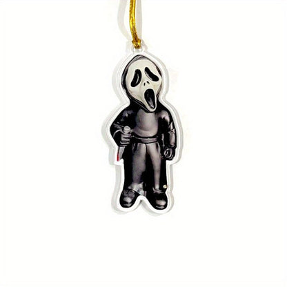 1pc Halloween Decor Horror Movie Character Sculpture Car Hanging Pendant Horror Decoration Funny Pendant Car Dwarf Pendant