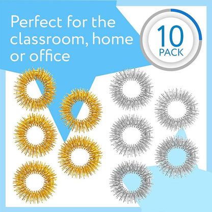 20pcs Spiky Sensory Finger Massage Ring Relax Finger Massager Decompression Multicolor Relieve Stress Spring Massage Rings