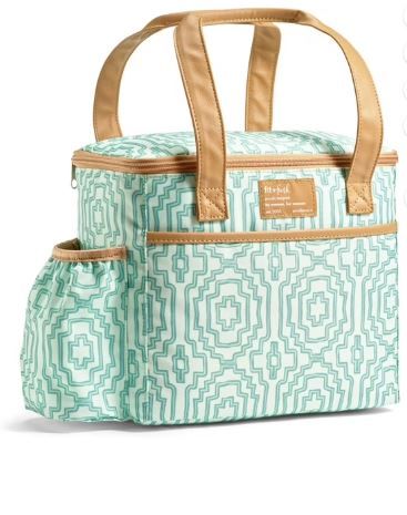 Fit & Fresh Mapleton Women's Lunch Bag, Large Insulated Tote Bag for Work, Green Deco