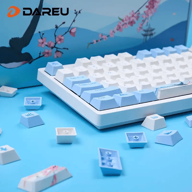 Dareu A87 Spring Swallow Theme 87 Keys Compact Layout Mechanical Gaming Keyboard;  Cherry MX Switch;  PBT Keycaps