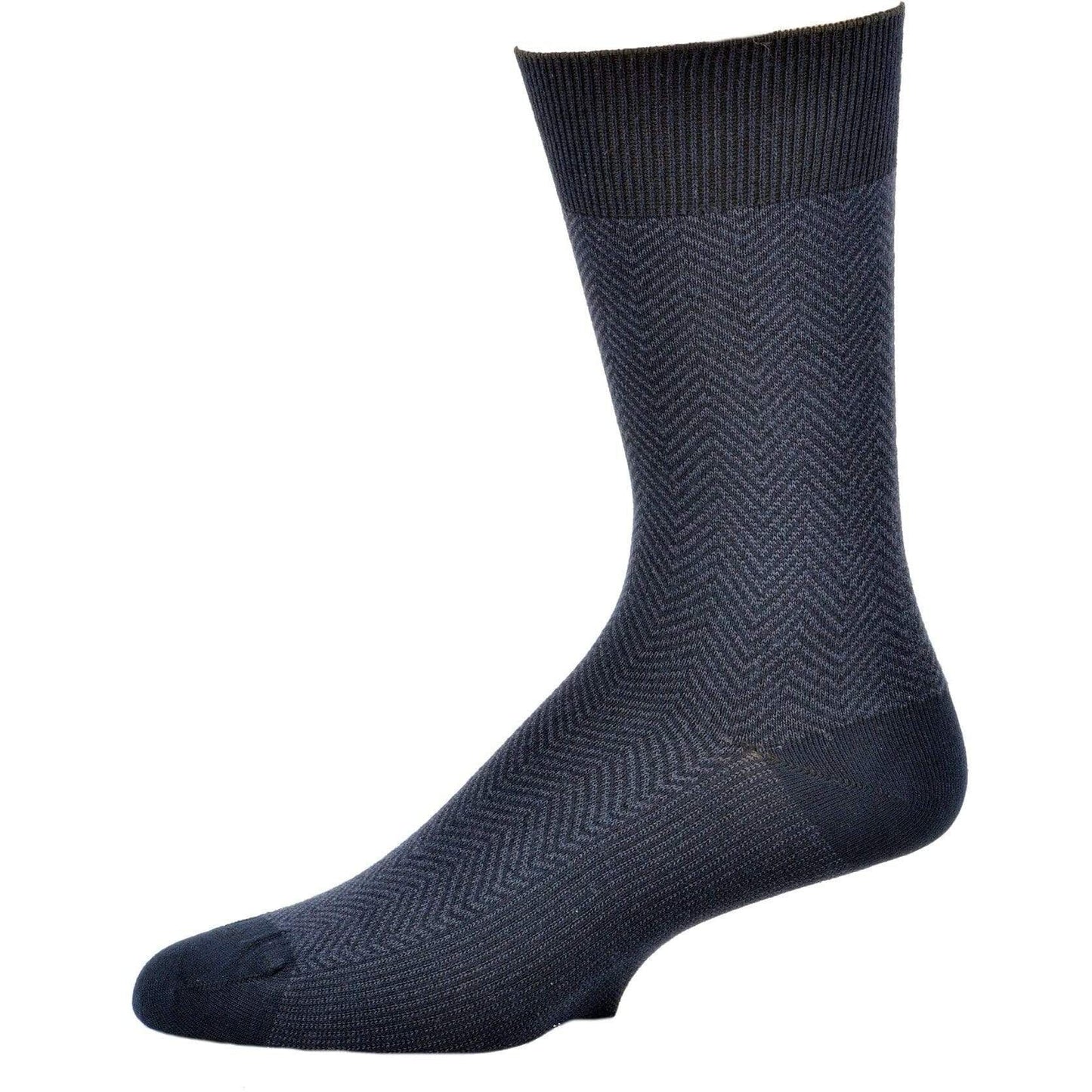 Men's Socks Dark Herringbone Design Crew 3 Pair Packs