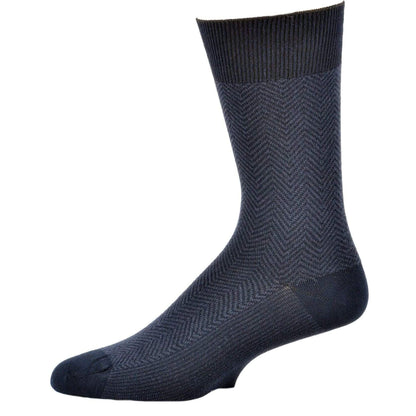 Men's Socks Dark Herringbone Design Crew 3 Pair Packs