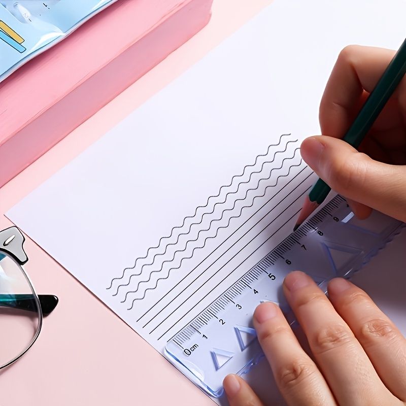 Simple And Multifunctional Drawing Learning Rulers Set Of 4pcs