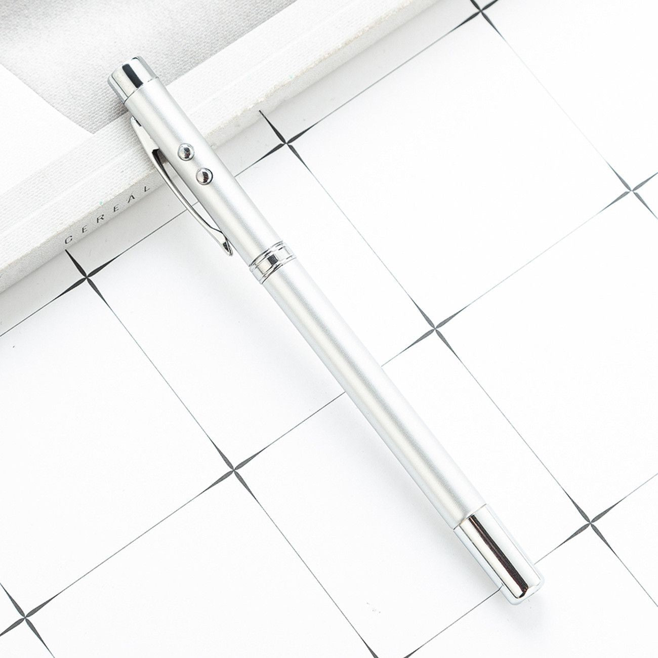 1pc Five In One Pointer Pen Retractable Pen Laser Infrared Laser Pointer PPT Electronic Pointer Pen 1.0mm Refill Black