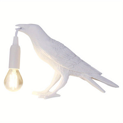 Raven Table Lamp Birds Desk Lamp Resin Crow Wall Sconce Creative Night Light Modern Art Fixture For Living Room Bedside Bedroom Office Study Dorm Decor With US Plug, Black /White(Bulb Included)