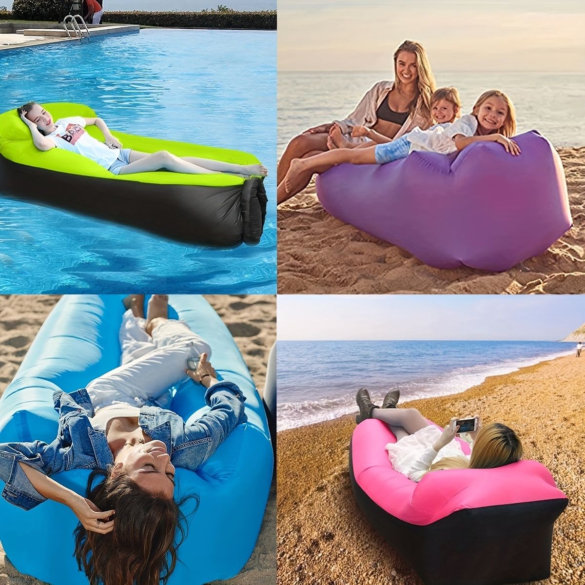 Inflatable Lounger, Portable,Waterproof For Backyard Lakeside Beach Traveling Camping Picnics & Music Festivals Camping, Lazy Inflatable Sofa