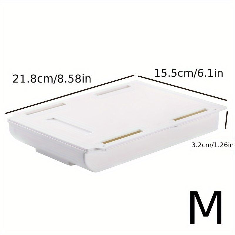 1PC Self Stick Pencil Tray Desk Table Storage Drawer Organizer, Box Under Desk Stand Self-Adhesive Under-Drawer Stationery Storage