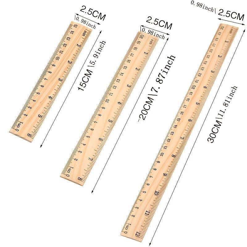 1pc Tailor Ruler Stationery Ruler Wooden Measuring Ruler