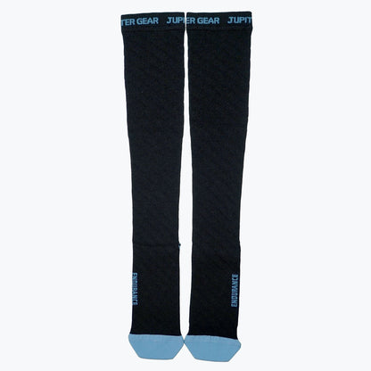 Endurance Compression Socks for Running and Hiking - Black with Blue A