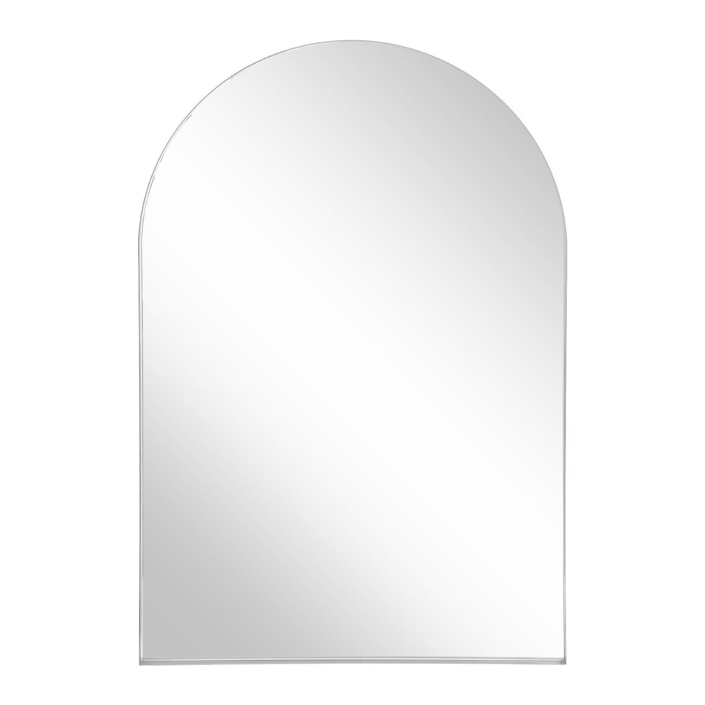 Arched Wall Mirror, 24"×36" Bathroom Mirror Deep Frame, Modern Dresser Mirror Wall Mounted Decor Metal Frame for Bedroom Living Room Entryway Fireplace Mantel Dining Room