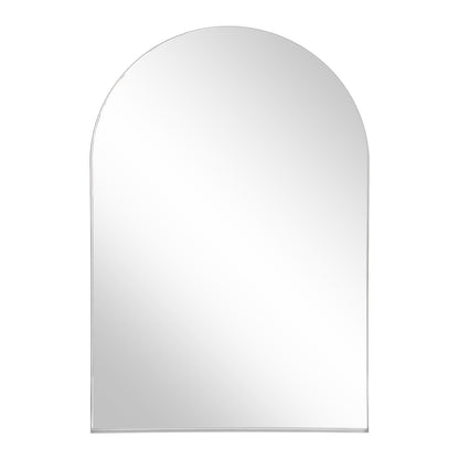 Arched Wall Mirror, 24"×36" Bathroom Mirror Deep Frame, Modern Dresser Mirror Wall Mounted Decor Metal Frame for Bedroom Living Room Entryway Fireplace Mantel Dining Room