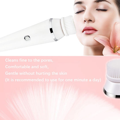 USB Rechargeable 4-in-1 Facial Cleansing Brush with 3 Speeds for Exfoliation and Massage - Deeply Cleanses and Refines Skin for a Smooth, Radiant Complexion