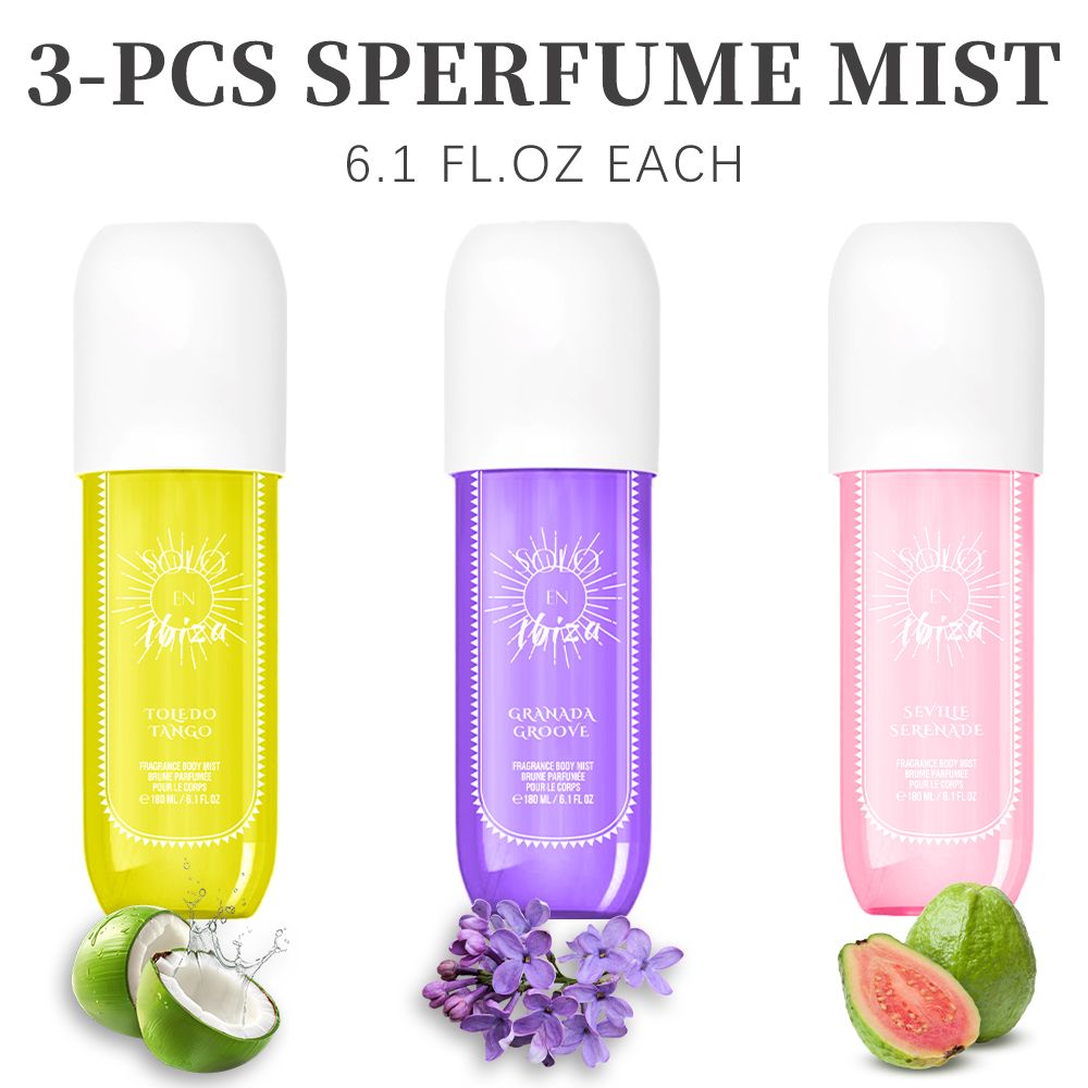 [SOLO EN IBIZA Mist] 4pcs Set SOLO EN IBIZA6.1fl.oz Long-Lasting Hair & Body Fragrance Misfor Women Perfect for Dating, Parties and GiftGiving