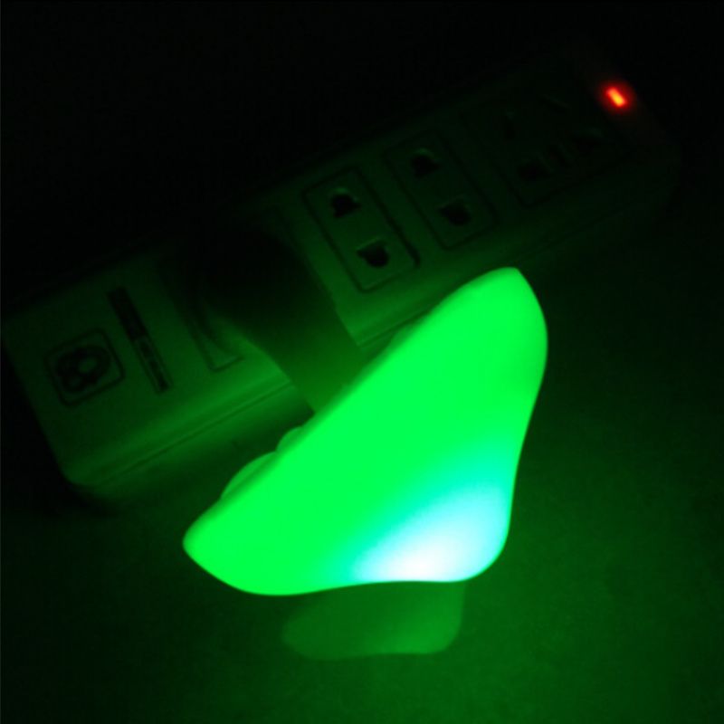 LED Night Lamp Mushroom Wall Socket Lamp White Light Control Sensor Bathroom Bedroom Furniture Decoration Wall Lamp