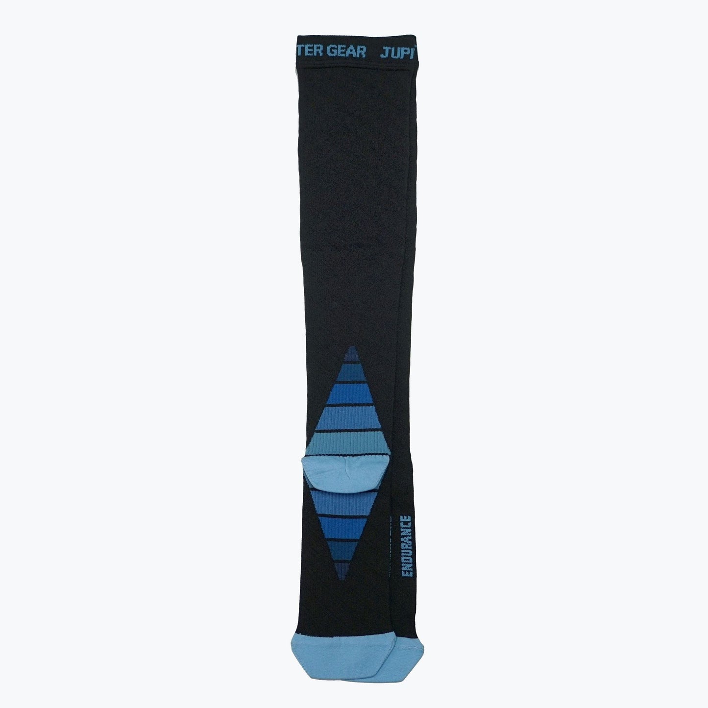 Endurance Compression Socks for Running and Hiking - Black with Blue A