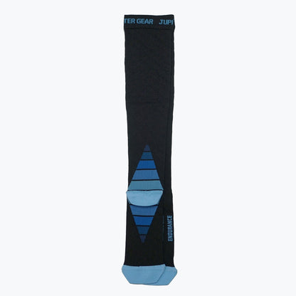 Endurance Compression Socks for Running and Hiking - Black with Blue A