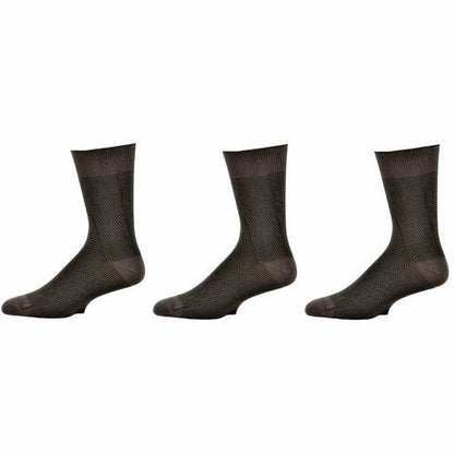 Men's Socks Dark Herringbone Design Crew 3 Pair Packs