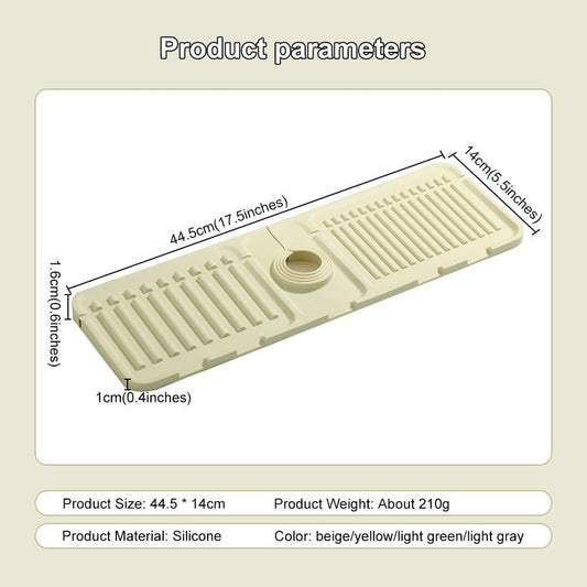 2Pcs Kitchen Sink Splash Guard - Silicone Faucet Handle Drip Catcher Tray Behind Faucet, Kitchen Gadgets Sink Accessories for Kitchen Counter and Bathroom