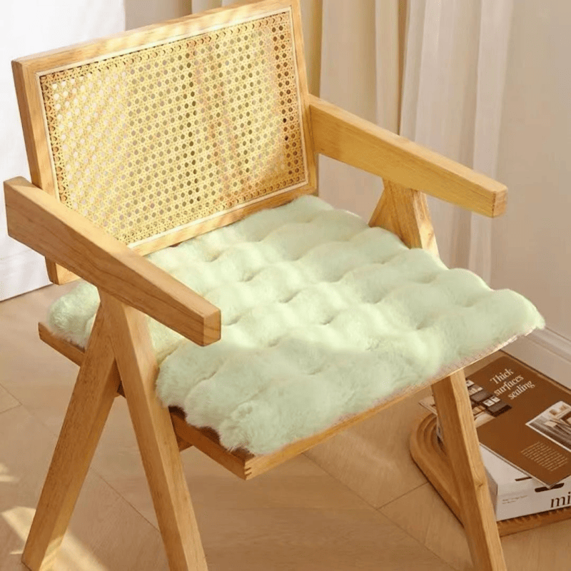 Imitation rabbit fur carpet square chair cover seat cushion, luxury rabbit fur small rug fluffy floor mat, suitable for living room sofa, bedroom living room children's room