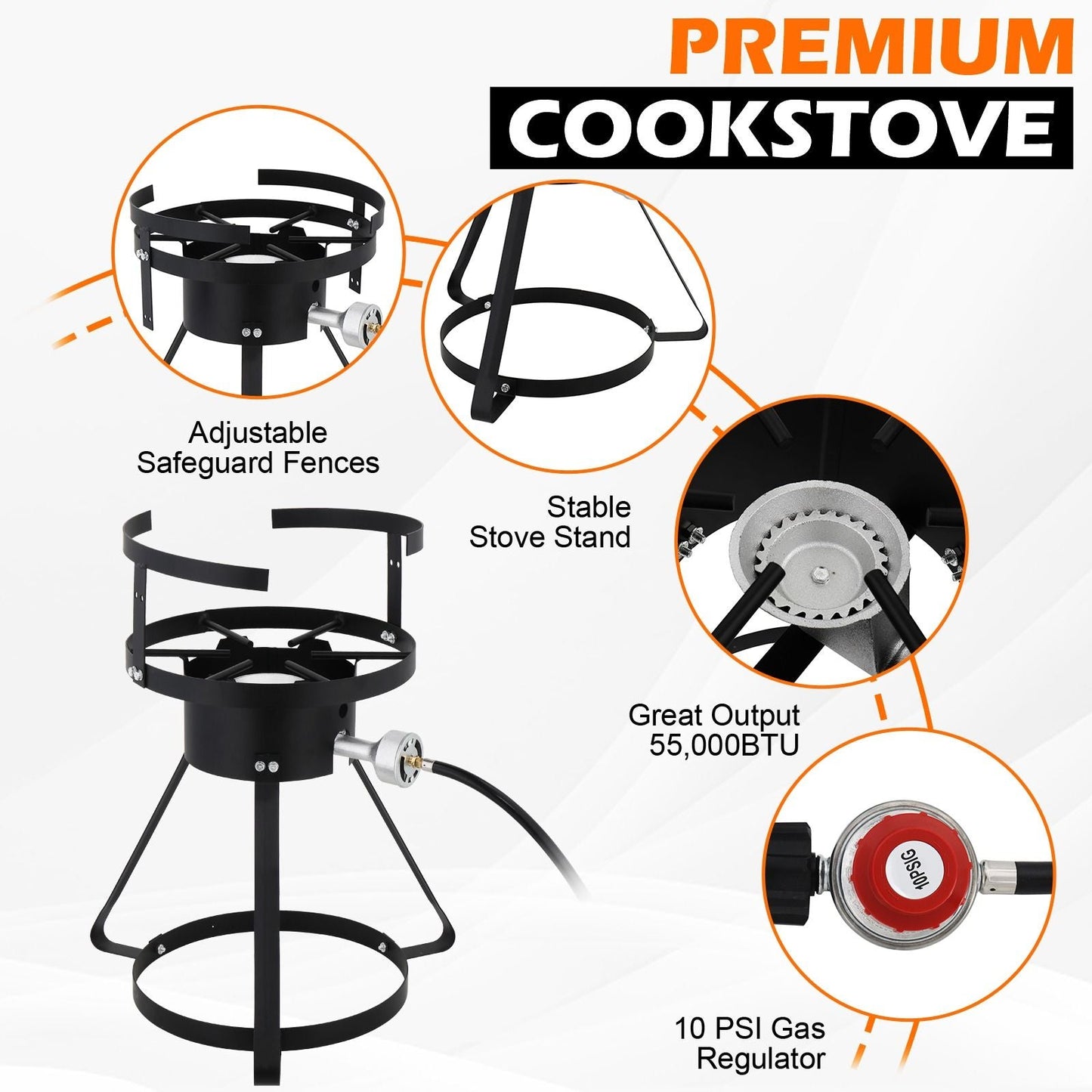 30QT Propane Turkey Fryer Set Silver Aluminum Pot with Black Round Iron Stand Outdoor Gas Deep Fryer Kit for Frying Turkey Seafood and Boiling Crawfish Backyard Cooking Equipment