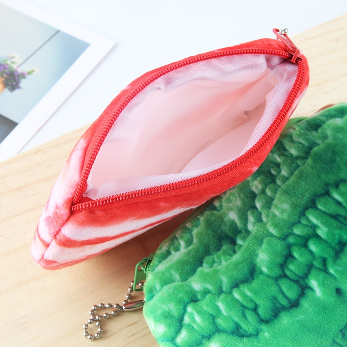 A Vegetable Meat Coin Purse Large Storage Stationery With Zipper For College